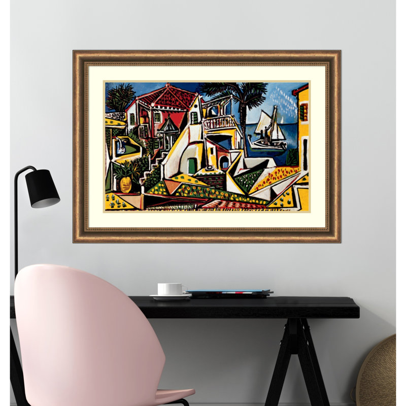 « paysage mediterraneen » par pablo picasso, reproduction d’art sur toile encadrée