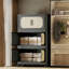 Armoire de rangement pliante latérale de 20 po de large, 5 niveaux, 19,69 po x 11,81 po x 50,00 po, bacs de rangement pliables avec porte magnétique, armoire de rangement en plastique avec roues (SEULEMENT UN ARMOIRE)