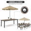 Ensemble repas d'extérieur en aluminium avec table de salle à manger, petite table d'appoint et chaises empilables Loddon-216608247-216608246