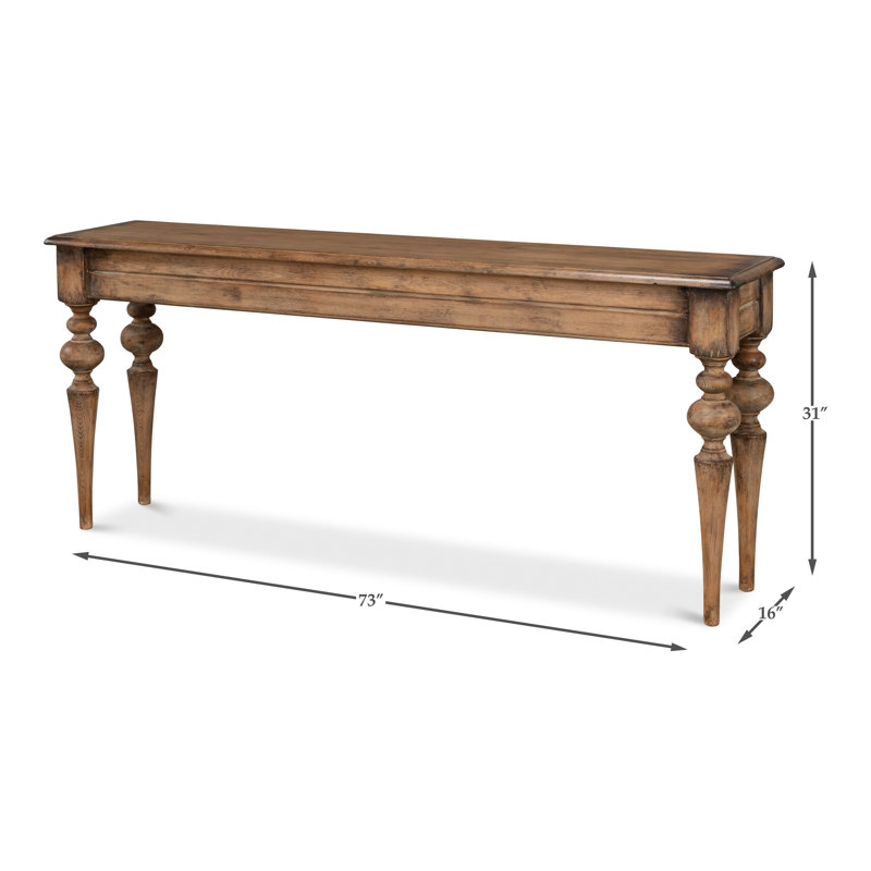 Hudson 73'' W Solid Wood Console Table, Brown
