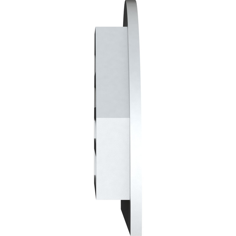 Évent à pignon demi-rond en PVC avec cadre plat blanc, H 17 po x l 29 po x P 3 po