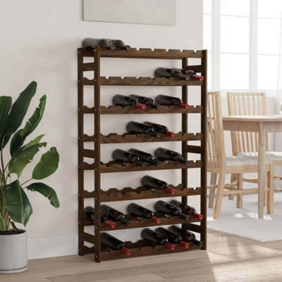 56 Bottle Solid Wood Floor Wine Bottle Rack in