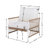 Christopher Knight Home 3-Piece Bohemian Outdoor Furniture Set With 2 Lounge Chairs & Glass Top Side Table, Handwoven Rope, Powder-Coated Steel Frame, Waterproof Cushions