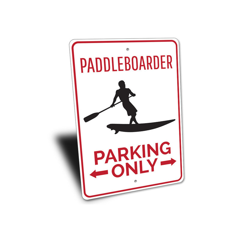 Enseigne en aluminium Paddleboarder, H 18 po x l 12 po x P 0,06 po