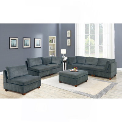 Meuble de salon modulaire modulaire 7 pièces Chenille