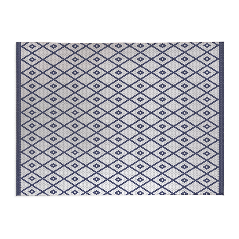Tapis de cuisine Penny Tile Diamond, Rectangulaire 3 pi x 5 pi, Ivoire ivoire