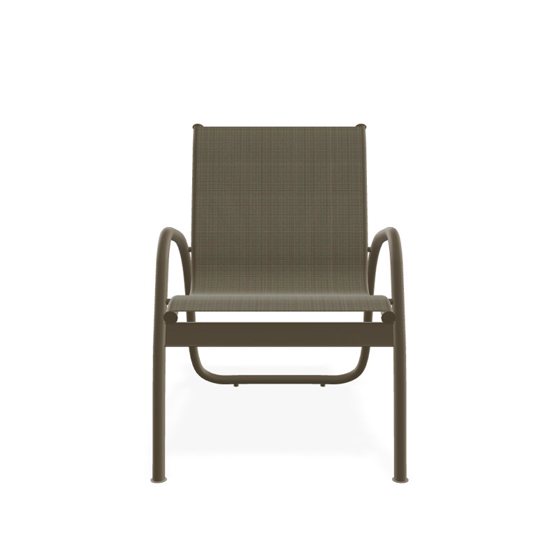 Fauteuil de patio Gardenella, Tweed Sunbrella® brun, Bois de plage texturé