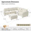 Canapé modulaire de rangement 6 pièces Terencio de 132 po avec assemblage sans tracas-2020702190