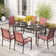 Argyri 6 - Person Metal Patio Dining Set with Rectangular Table