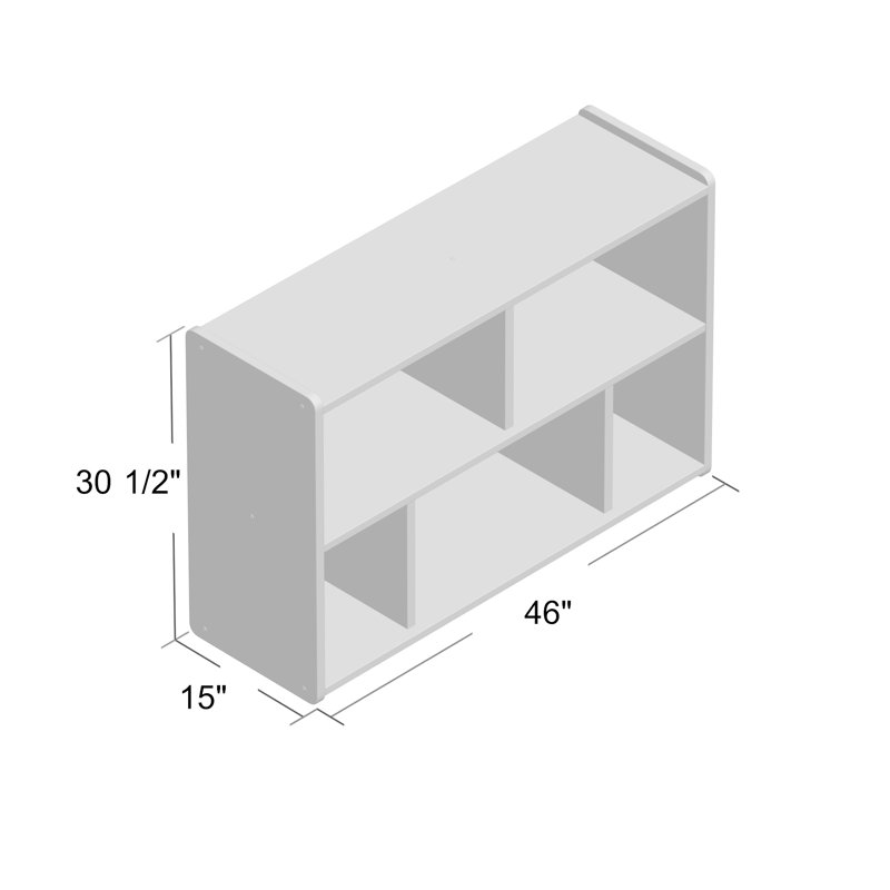 Étagère de rangement à 5 compartiments Tot Mate, Non, 30,5 po x 46 po x 15 po, Érable