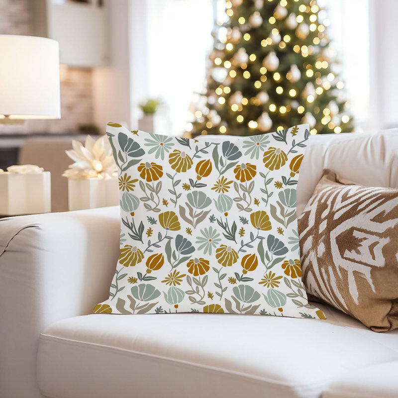 Botanical Retro Flower Pattern I Retro, 18"H x 18"W