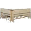 Lit de jour double en bois avec tablettes de rangement et lit gigogne