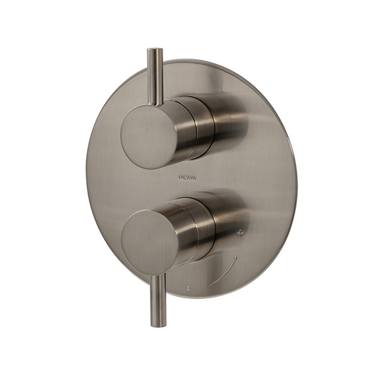 Cigno 15pbp1.l.r Progressive Pressure Balancing Mixer With Volume Control In Brushed Nickel