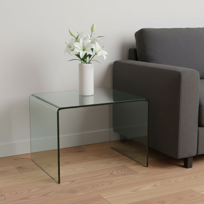 Table de bout 19 po en verre transparent