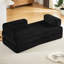 Canapé d'angle modulaire 2 places en velours côtelé noir, modèle infonuagique sans ossature apparente, pour salon. Multifonctionnel, confortable et prêt à l'emploi, sans montage. Parfait pour un appartement et une chambre d'amis.