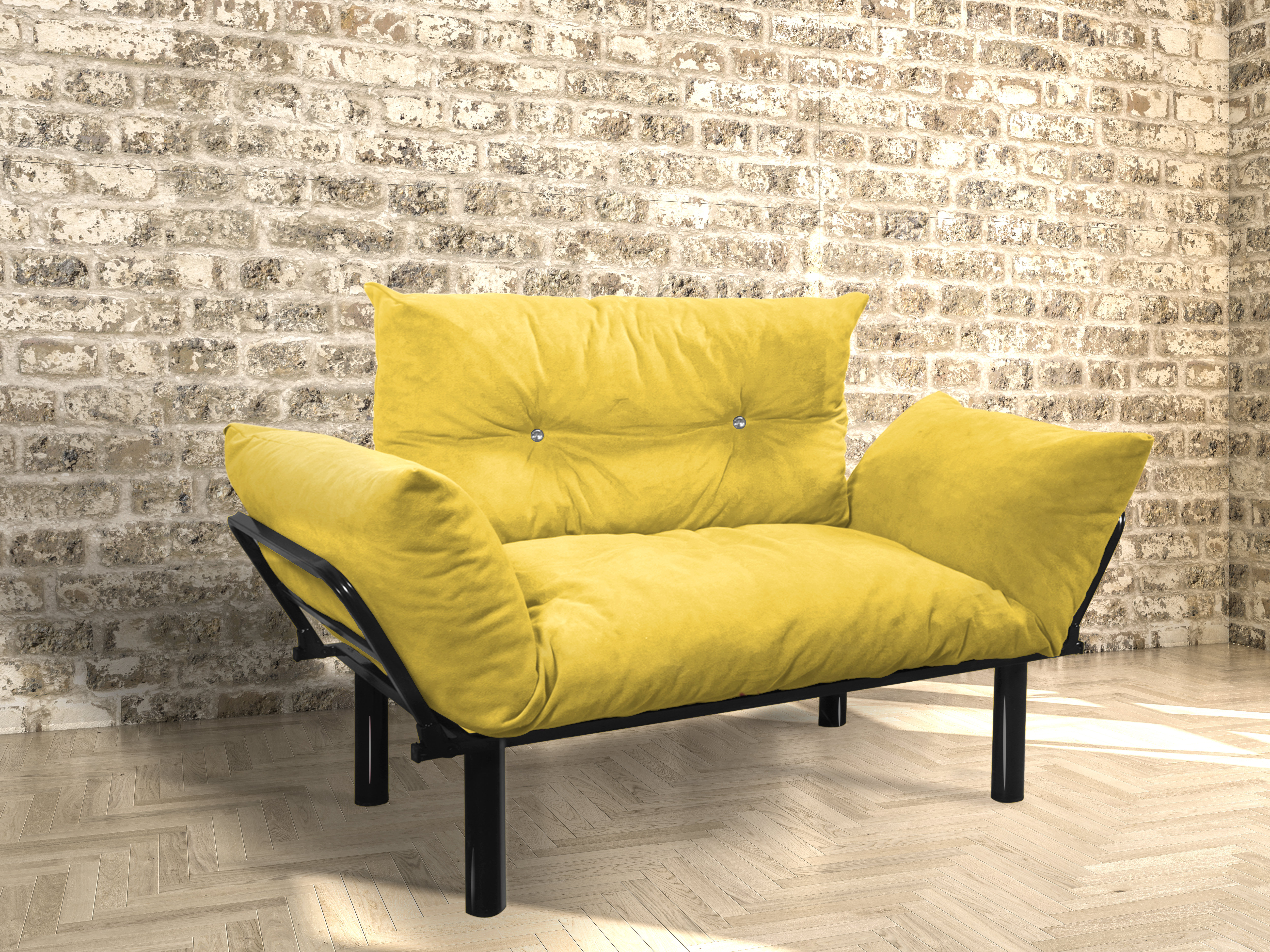 Yellow best sale futon chair