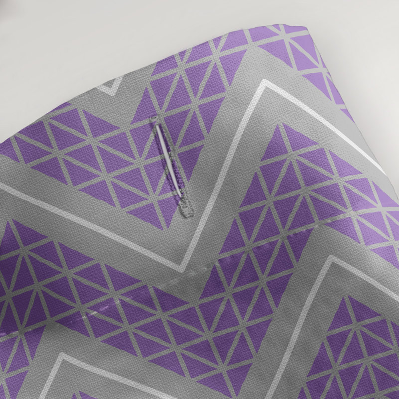 Rideau de douche simple à chevrons à la main classic, Mauve / Gris