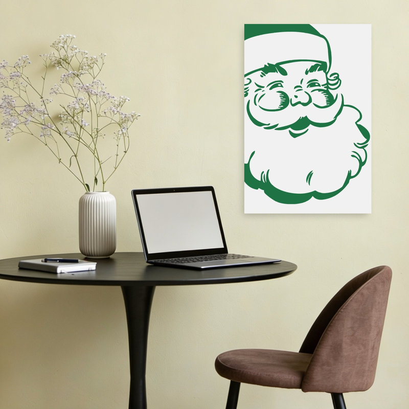 Jolly Green Santa Classic Retro Traditional Wall Art Print 1 Piece Wrapped Canvas Wall Art, 60.96cm H x 40.64cm W