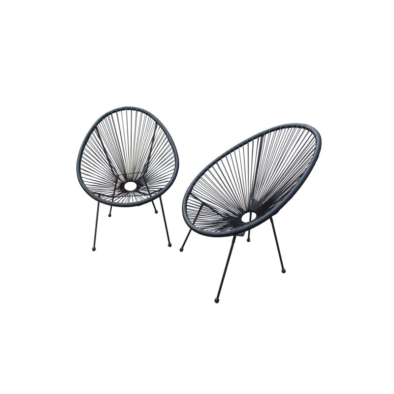 Chaise de patio Alibay, Noir