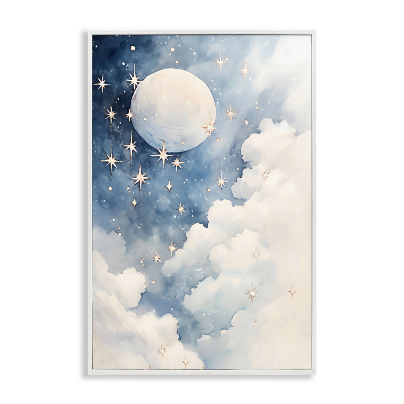Nuit étoilée avec des nuages de rêve, estampe numérique, design by Creative Studio, H 18 po x l 12 po