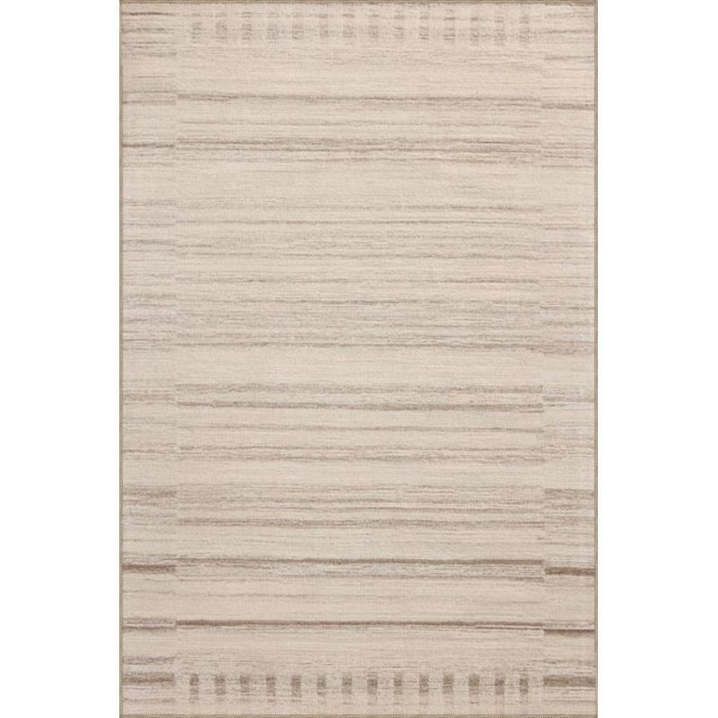 Tapis décoratif rayé linéaire lavable à la machine, Sous-tapis rectangulaire 5 pi 1 po x 7 pi 7 po inc