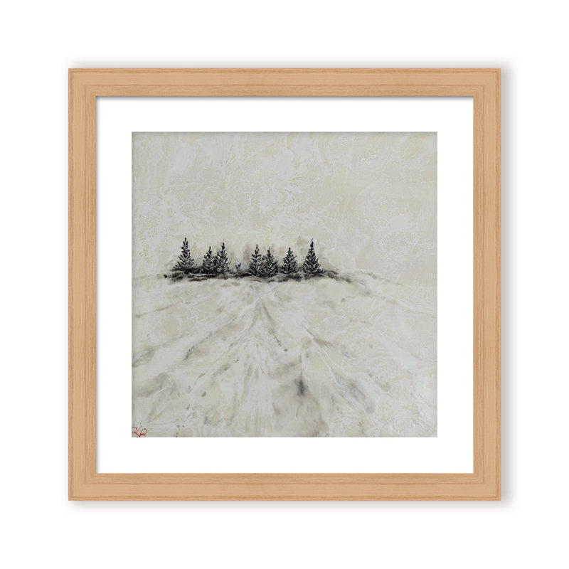 Nature Inspired "Frosted Horizon" Canvas Wall Art By , 20" H x 20" W, Framed Canvas, Brown