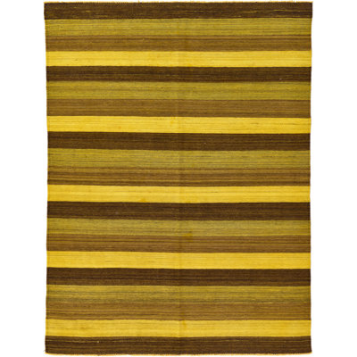 Tapis intérieur en laine 5 pi 3 po x 6 pi 10 po one-of-kind à la main noué la new age Warminster