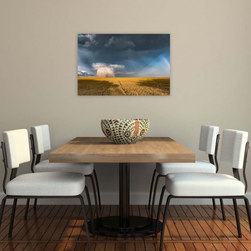 «And And Thunder», art contemporain mural, paysage abstrait, H 24 po x l 36 po