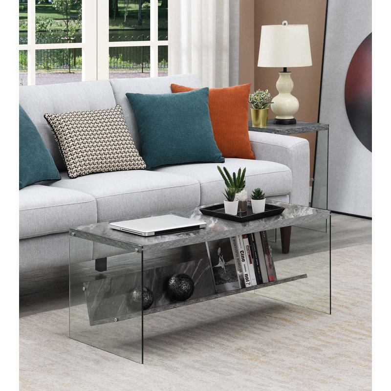 Allegonda Single Coffee Table, Gray Marble