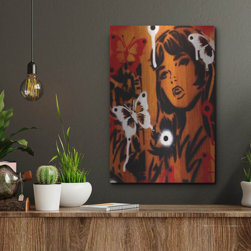 «Bamboo» par Abstract Graffiti, art mural, H 16 po x l 12 po