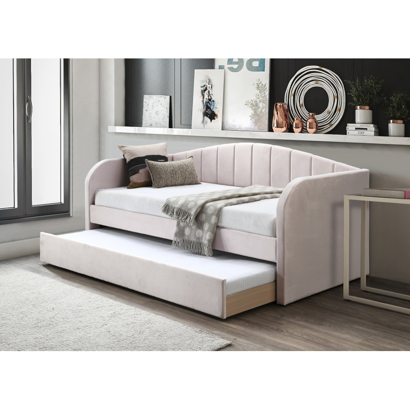 Antoin Upholstered UK Single - DE 90 X 190 Cm with Trundle, Pink