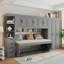 Lit escamotable simple avec armoire, bureau et bureau, blanc-870968066