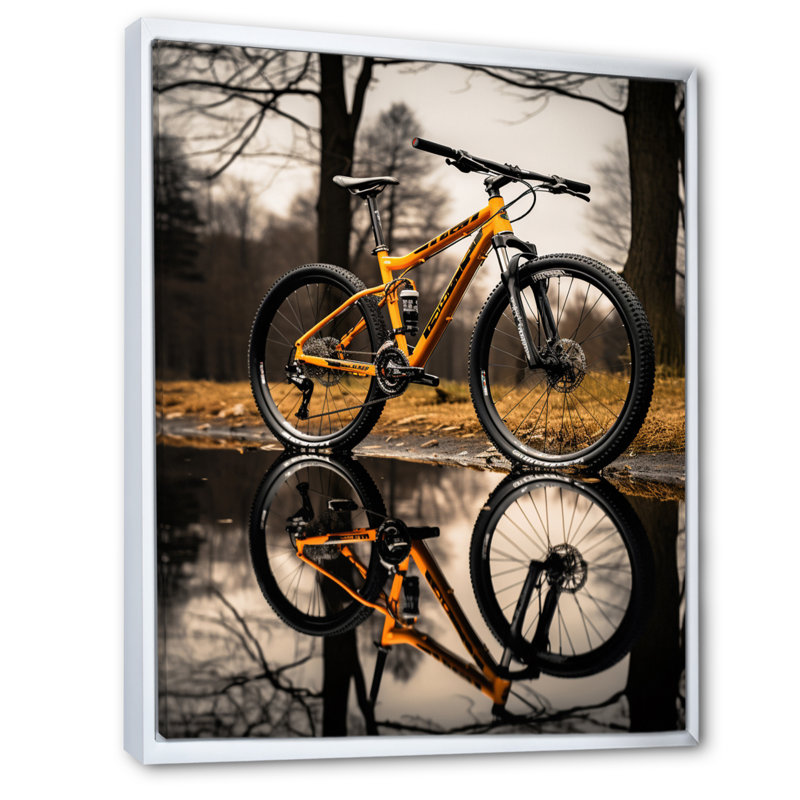 «Janyhia Bicycle Bicycle Reflections I», reproduction d'art sur toile, H 32 po x l 16 po x P 1 po, Cadre flottant blanc