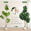 Figuier à figuier artificiel avec 48 feuilles - Faux ficus lyrata réalistes dans un pot à fleurs gris de 7,8 po, plantes d'intérieur pour faux plancher-1074149205-1074149206