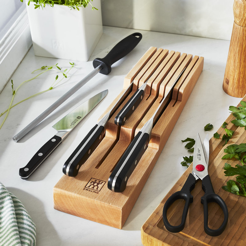 Zwilling Pro 7-piece Knife Block Set with In-Drawer Knife Tray