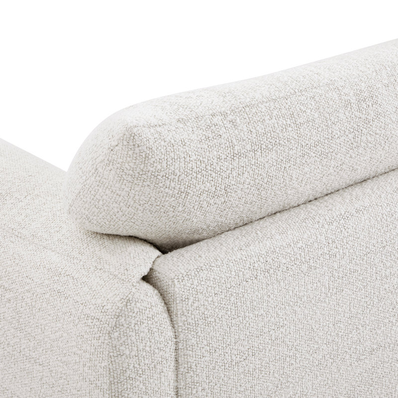 Bodhild 115.7'' Boucle 4 - Piece Modular Sectional with Ottoman, Pearl Boucle