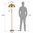 65" 2-Light Modern Standard Floor Lamp With Metal Dome Shade and Double On/Off Pull Chain