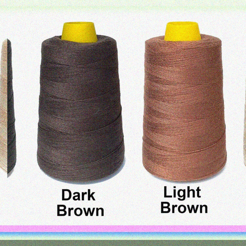 Thick Human Sewing Thread 1000 Yards Light Brown with 3 Curl Needles