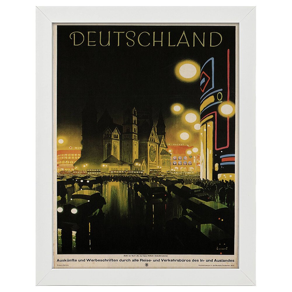 Leinwandbild Vintage Tourist Poster Deutschland