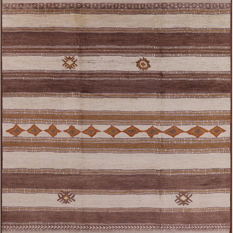 Tapis brun / gris McCook Southwestern, Carré 4 pi