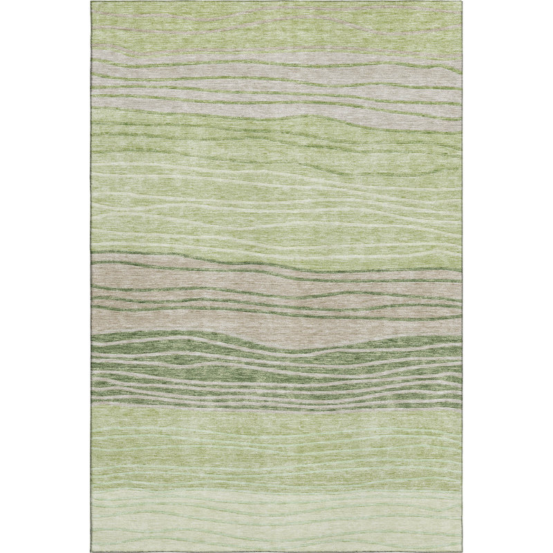 Premium Machine Washable Tweedy Aloe Rug, Rectangle 10' x 14'