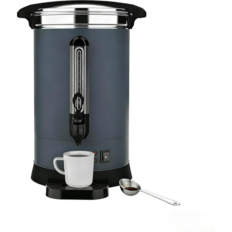 Urne à café commerciale de 80 tasses, distributeur de café à double paroi 12L / 3,2 gallons, urne à eau chaude en acier inoxydable, grand distributeur de boissons chaudes avec contrôle automatique de la température pour le buffet
