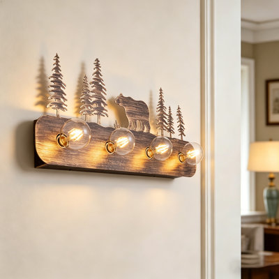 Luminaires de salle de bain rustiques, éclairage mural de ferme 4 lumières pour armoires à miroir, salle d'eau, salon