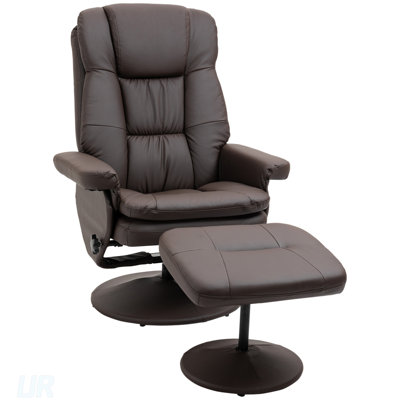 Swivel PU Leather Recliner And Ottoman With Adjustable Backrest, Perfect For Living Room, Bedroom, And Home Office Comfort