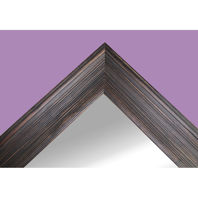 Miroir de salle de bain rustique Bloodworth, H 38,5 po x l 77,5 po, Noyer rustique foncé