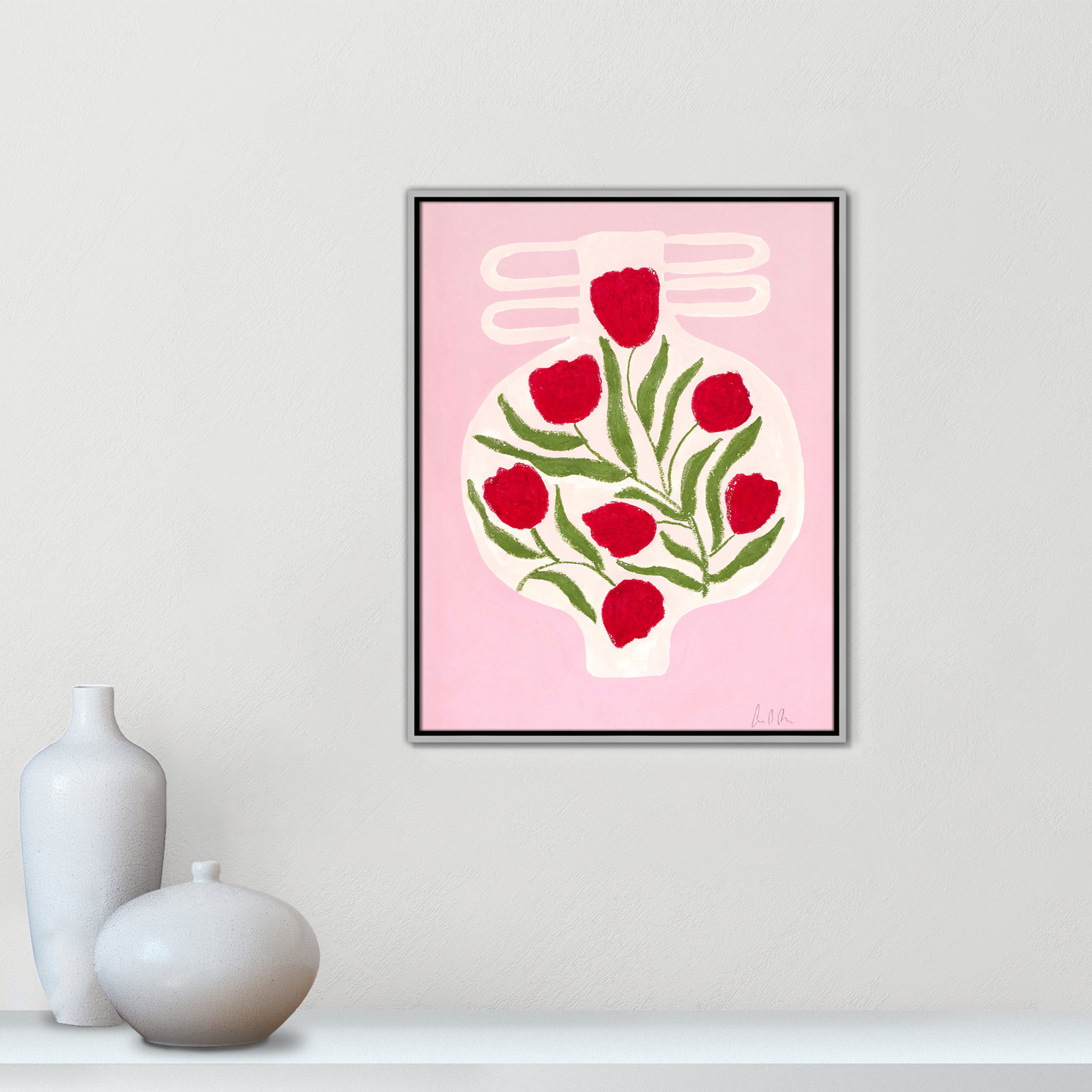 Vase No. 02 Print by Camilla Bergqvist, 29.5" H x 23.5" W, Silver