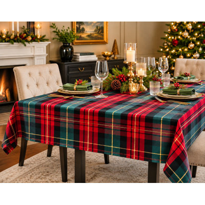 Nappe carrée classique rouge et vert Tartan Holiday