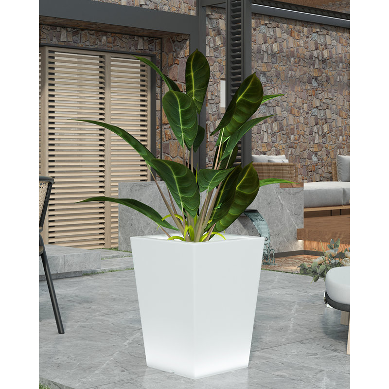 Jardinière à DEL rechargeable avec télécommande et 16 options de couleur, H 22,04 po x l 16,53 po x P 16,53 po