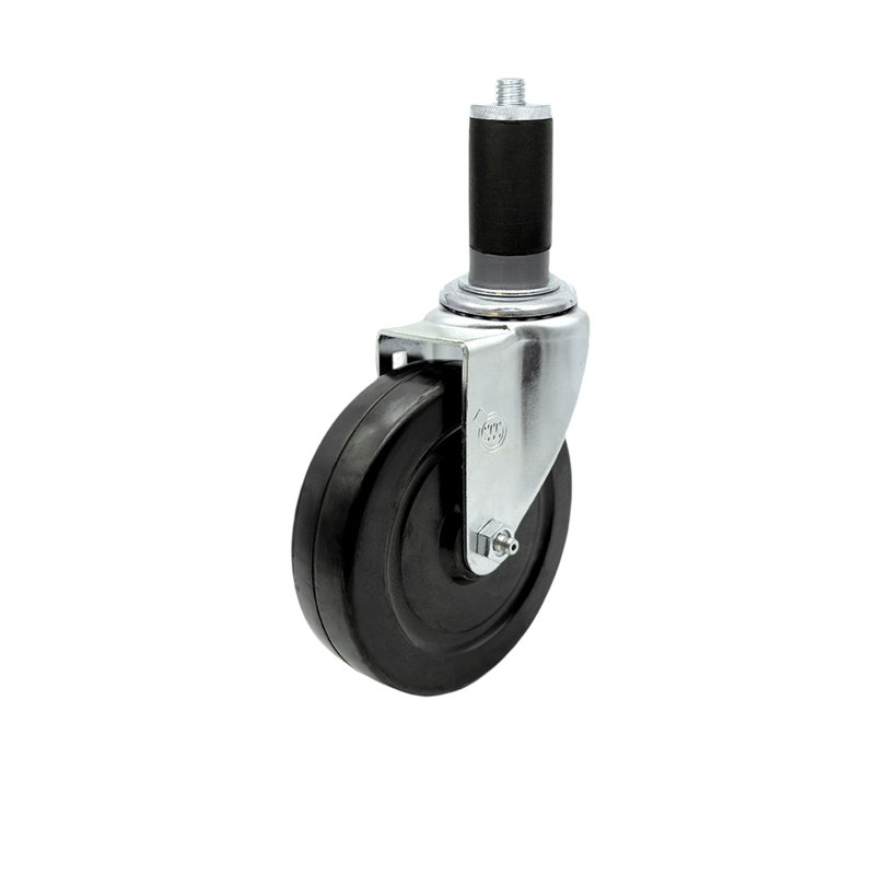 5 Inch Hard Rubber Wheel Swivel 1-1/4 Inch Expanding Stem Caster Service Caster/SCC-EX20S514-HRS-MTG44