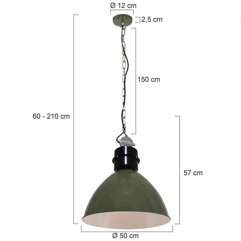 Ashlyn 1 - Light Dome Pendant, Green